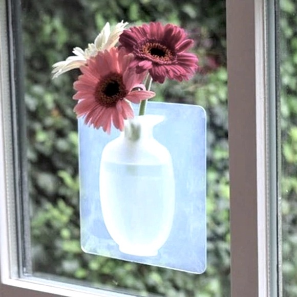🆕 StickiVASE SELF-ADHESIVE VASE Holds Water & Flowers Hangs on Walls & Windows - Picture 9 of 12